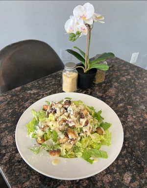 Our delicious Caesar salad  at Taste of Tel Aviv in Houston