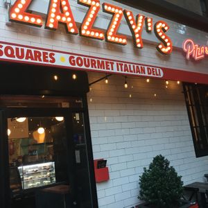 Note: sign say "Gourmet Italian Deli" now; it used to say "Vegan Italian Deli" at Zazzy's Pizza - Upper East Side in New York City