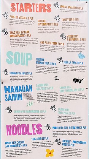 Menu 1/2 as of Sept 2021   at Hilo in Krakow