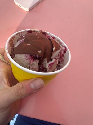 Marionberry jam/sunbutter ice cream 😋 at Ramblin' Rose  in Portland