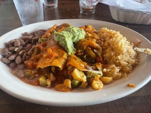 Veggie enchiladas   at Plaza Jalisco in Astoria