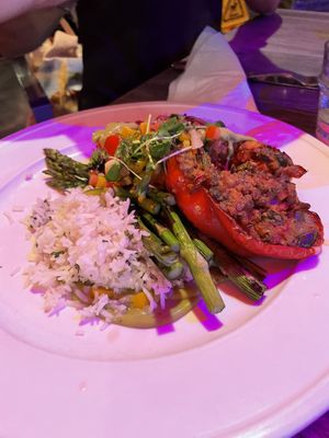 Walnut stuffed peppers   at Crown & Bull in Dunedin