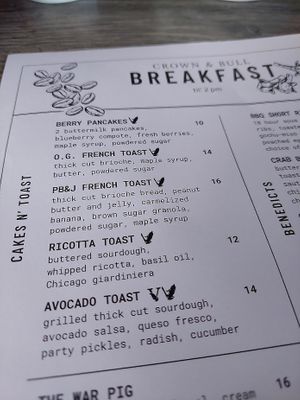 Careful since the V for vegetarian and the V for vegan look similar at Crown & Bull in Dunedin