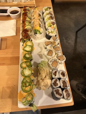 Our order- everything was so good!!!  at Sushi Jin Next Door in Alexandria