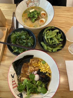 Black Garlic, Horenso, Edamame, Hokkaido  at Ichi Go Ichi E Ramen Bar in Linz