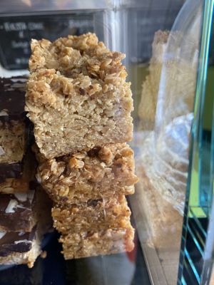 Granola flapjacks are vegan too. at The Stowaway Coffee Co in Tenby