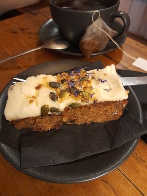 Carrot cake at The Stowaway Coffee Co in Tenby