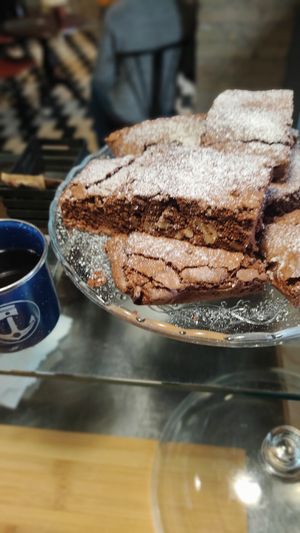 Vegan brownie at Fisheye in Rome
