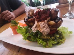 Raw burger at Saludpan in Medellin