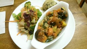 Main Dish, Menú del día (vegan) at Saludpan in Medellin