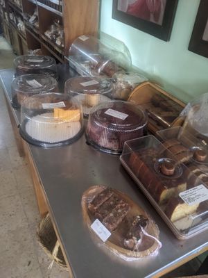 Cakes, several of them vegan at Saludpan in Medellin