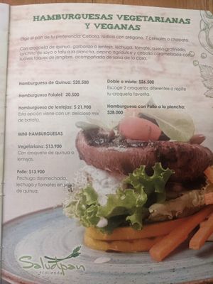 Menu - Hamburguesas at Saludpan in Medellin