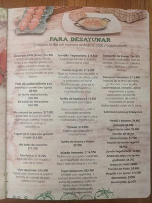 Menu - Para Desayunar at Saludpan in Medellin