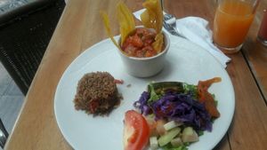 menú vegano del día  at Saludpan in Medellin