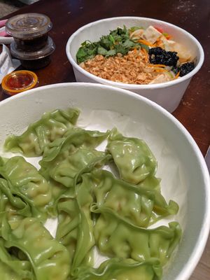 Steamed vegan dumplings at O Dumpling Bar in Orange