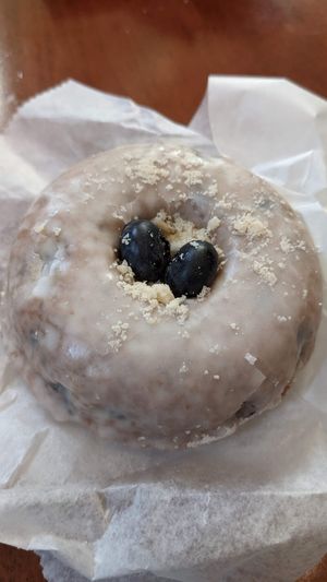 Blueberry pie donut at Deviant Donuts in Mystic