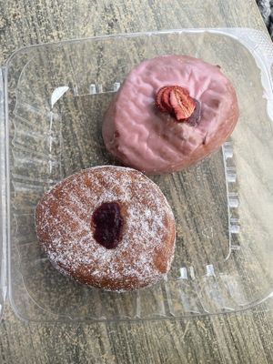 Mixed berry jelly filled, strawberry kiwi  at Deviant Donuts in Mystic