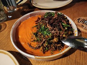 Majudara - basmati rice, roasted carrots, pickled pears, cranberries, walnuts, harissa paste at Komune in Hong Kong Island