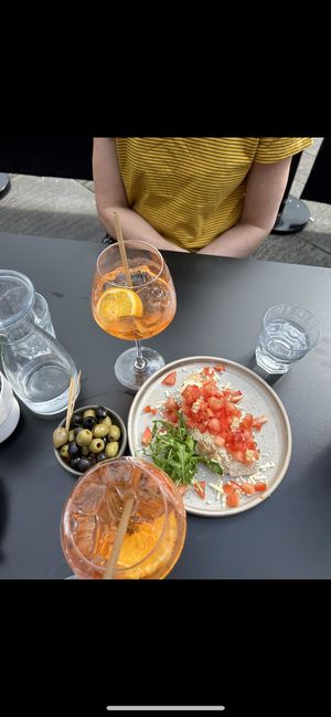 Vegan bruschetta and olives  at Proove Pizza in Hertford