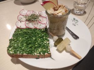 Vegan breakfast option at Vollpension in Vienna