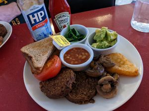 Vegan full breakfast at The City Cafe in Edinburgh