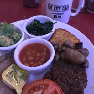 Regular vegan breakfast  at The City Cafe in Edinburgh