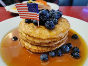Vegan pancakes at The City Cafe in Edinburgh