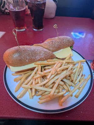 Vegan cheese and tomato sandwich at The City Cafe in Edinburgh
