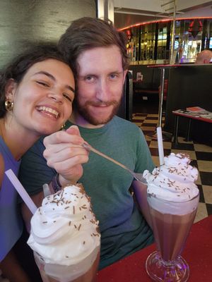 happy vegans!❤️ at The City Cafe in Edinburgh