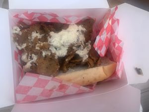 Cheesesteak sandwich  at Ste Martaen in Chicago