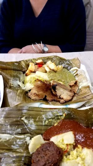 tamale, potatoes, and 'bacon' at Ste Martaen in Chicago