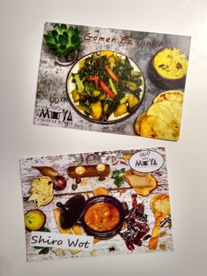 Spice mix recipe cards at Muya in London