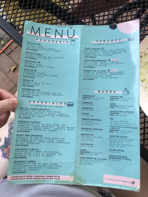 Menu  at Justo in Merida