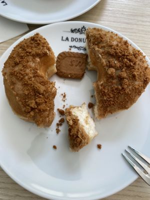It came whole but looked too good to wait!  at La Donuteria in Munich