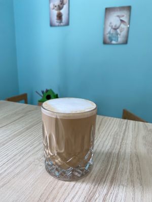 Iced cappuccino with oat milk  at La Donuteria in Munich