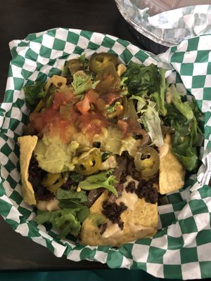Loaded nachos at Vined The Vegan Experience in North Charleston