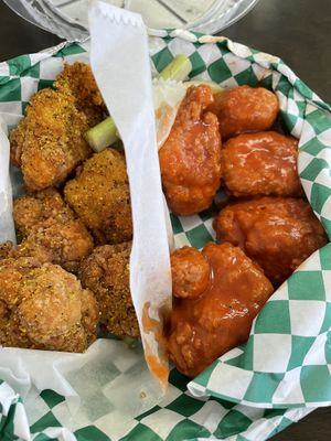 Vings - cauliflower wings; lemon pepper and buffalo  at Vined The Vegan Experience in North Charleston