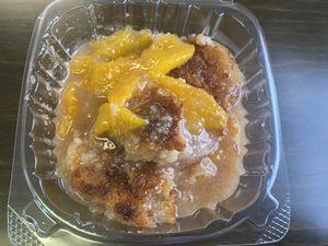 Peach Cobbler at Vined The Vegan Experience in North Charleston