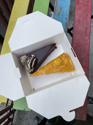 Strawberry chocolate and mango stracciatella vegan cake!    at Zoya - Aksakov St in Sofia