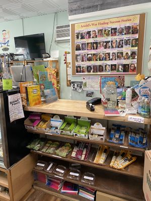 Side counter at Arnold's Way Vegetarian Raw Cafe in Lansdale