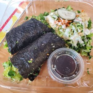 Toona Nori Roll...Toona, greens, carrots, cucumbers at Arnold's Way Vegetarian Raw Cafe in Lansdale