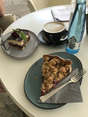 Donauwelle and Zwetschgenstreusel @ Velo Café, Badenweiler at Velo Cafe in Badenweiler