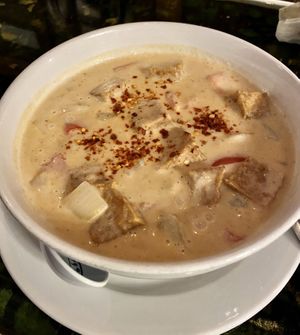 Massaman curry with tofu and vegan curry paste substitution  at Blossom & Cellar Door Craft Cavern in Hendersonville