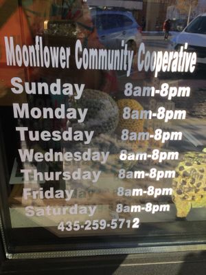 Hours at Moonflower Community Cooperative in Moab