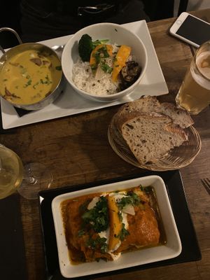 Lasagne & curry  at Soya Comptoir Bio in Paris