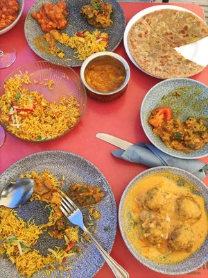 Multitude of colours at Indian Restaurant Taj Mahal in Girona