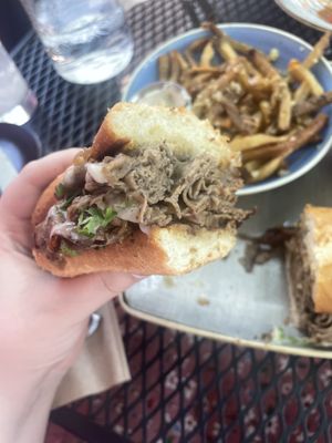 Beaf dip close up— SO GOOD! at Vegan Street in Calgary