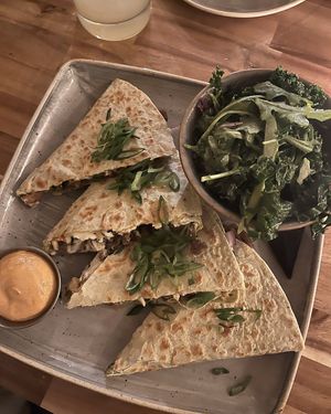 quesadilla and kale salad.. both unfortunately off the menu right now😡  at Vegan Street in Calgary