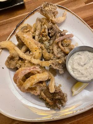 oyster mushroom kalamari at Vegan Street in Calgary