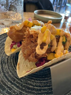 No-fish tacos at Vegan Street in Calgary